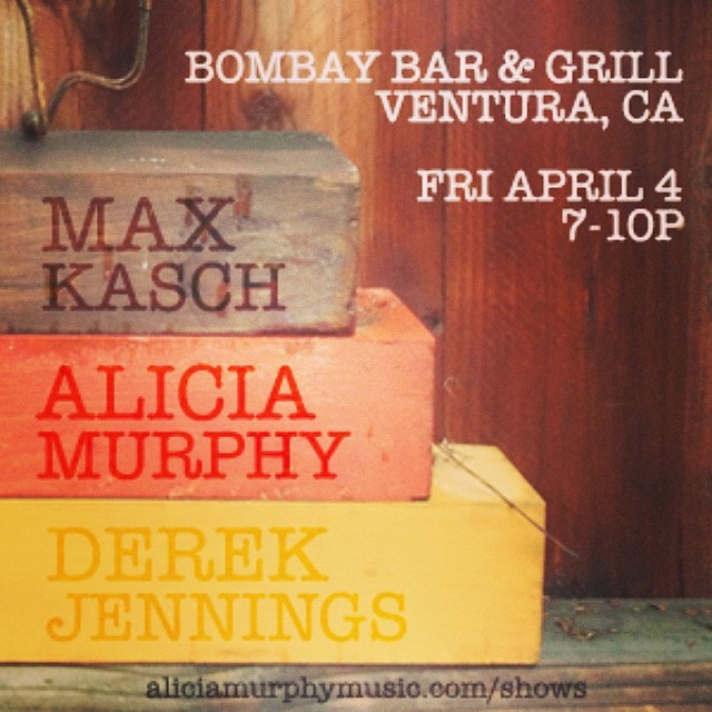 this friday, April 4! we've got a show at bombay in ventura! stoked to be playing with our friends, derek and max! show is at 7 and it's free! woot!