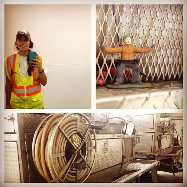 had to have a tribute to my trusty steed, good ol' truck #48 and her aptly placed girl snowboarder figurine.... last day of work as a groundwater sampling technician! #newchapter #transitions #groundwater #vestlife #letsgo