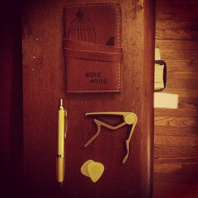 yellow tinted tools. my mom says everything works better when things match.