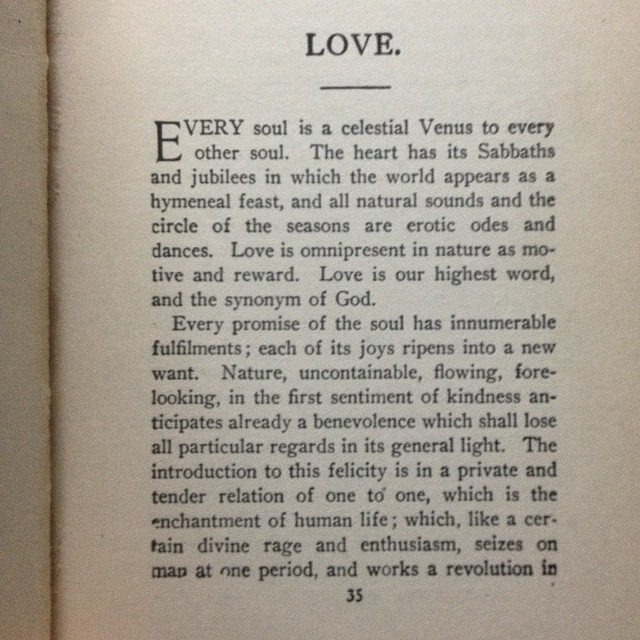 Emerson on love.