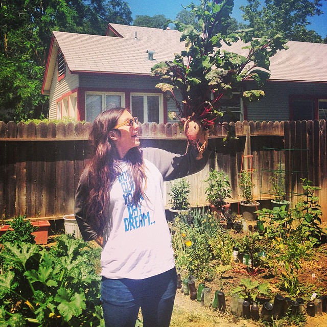 this giant beet just told that i should tell all the lovely people of davis that we are playing on the magical deck of @sophiasthai TONIGHT! 9PM! and after us will be our super sweet homies, @thejanks!! come hang with us! beat drops at 9:30! xo :)