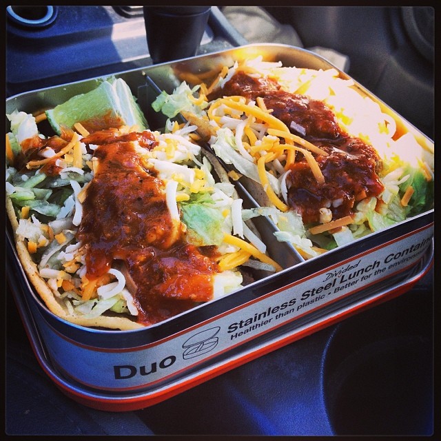 got my tacos to-go in my reusable lunch container! change is possible! they were so chill about it at #prontosmexicangrill! yay #sanpedro!