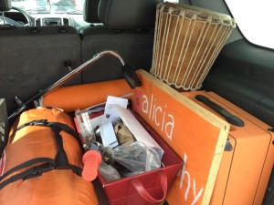 we packed up the car to head to oakland and noticed we were rather orange....